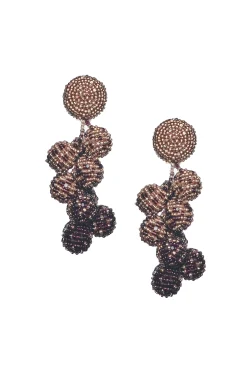 Sachin & Babi Earrings<Ombre Coconuts Earrings - Smooth Beads Rosegold/aubergine