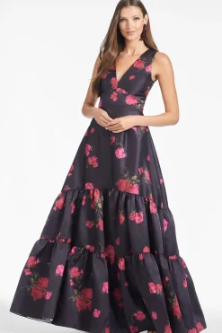 Sachin & Babi Sleeveless<Rori Gown - Malbec Tea Blooms Malbecteablooms