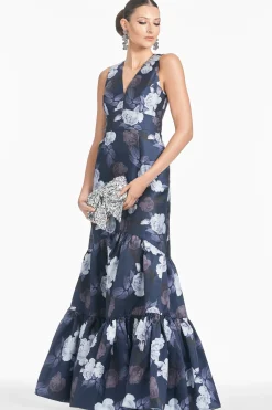 Sachin & Babi Plus Sizes|Sleeveless<Rori Gown - Midnight Glacial Rose Midnightglacialrose