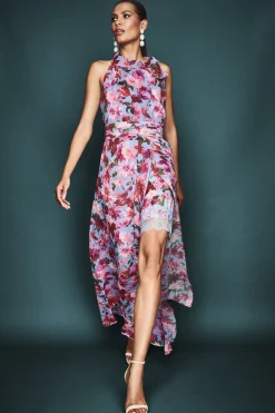 Sachin & Babi Sleeveless<Selena Gown - Pink/Periwinkle Dahlia Pink/periwinkledahlia