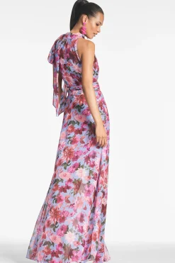 Sachin & Babi Sleeveless<Selena Gown - Pink/Periwinkle Dahlia Pink/periwinkledahlia