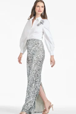 Sachin & Babi Matching Sets|Skirts<Sequin Isolde Skirt - Silver