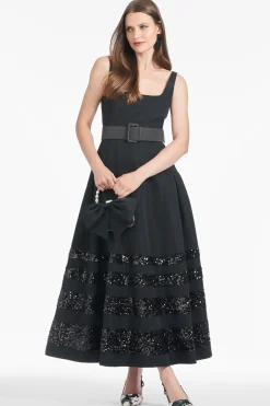 Sachin & Babi A-line|Midi<Sequin Mia Dress - Black