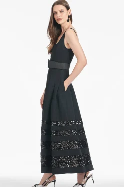 Sachin & Babi A-line|Midi<Sequin Mia Dress - Black