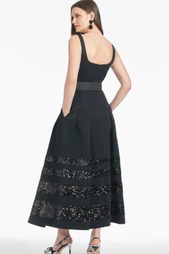 Sachin & Babi A-line|Midi<Sequin Mia Dress - Black
