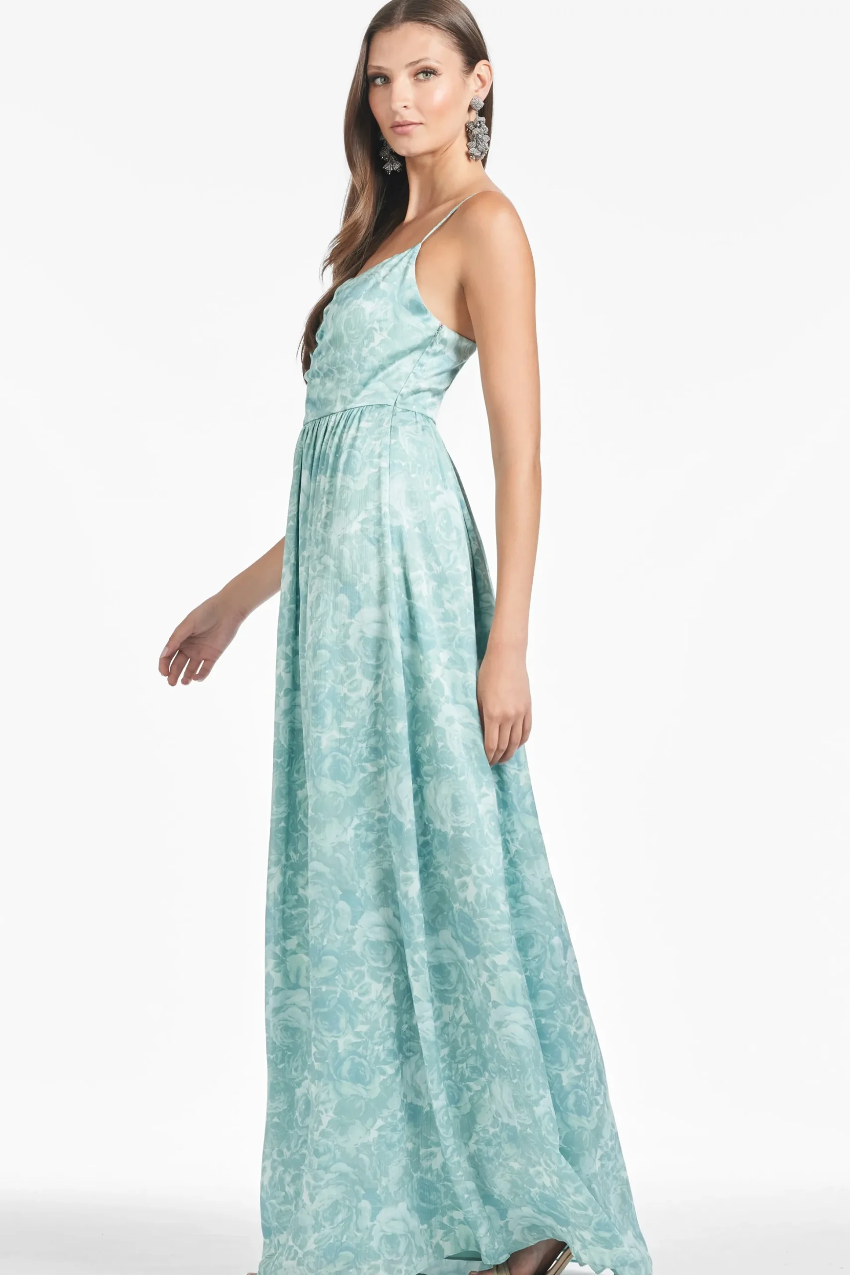 Sachin & Babi Sleeveless<Sienna Gown - Sage Painted Floral Sagepaintedfloral