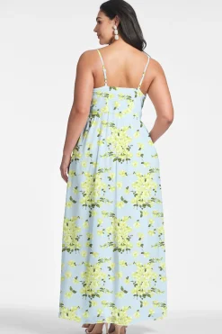 Sachin & Babi Sleeveless<Sienna Gown - Sky Citrine Floral Skycitrinefloral