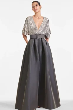 Sachin & Babi Plus Sizes|Short Sleeve<Simone Gown - Charcoal