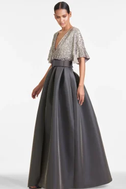 Sachin & Babi Plus Sizes|Short Sleeve<Simone Gown - Charcoal