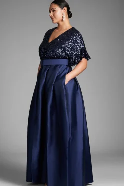 Sachin & Babi Plus Sizes|Short Sleeve<Simone Gown - Night Sky Nightsky