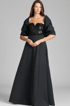 Sachin & Babi Shawls<The Hug Shawl - Jacquard Cloqué Black