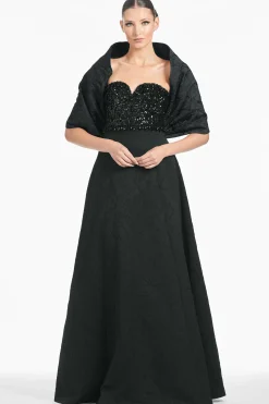 Sachin & Babi Shawls<The Hug Shawl - Jacquard Cloqué Black