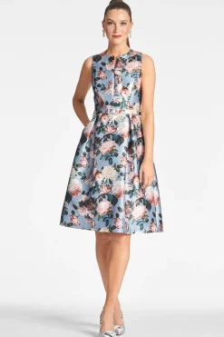 Sachin & Babi Fit & Flare|Midi<Tish Dress - Ice Blue Garden Icebluegarden