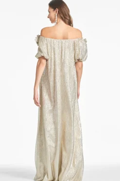 Sachin & Babi Short Sleeve<Valentina Gown - Silver