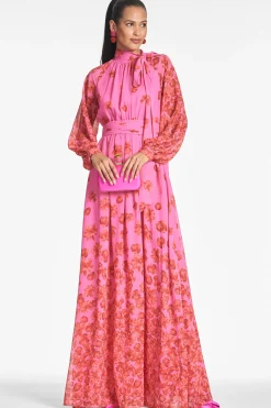 Sachin & Babi Plus Sizes|Long Sleeve<Vera Gown - Rose/vermillion