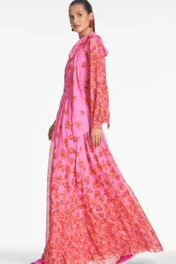 Sachin & Babi Plus Sizes|Long Sleeve<Vera Gown - Rose/vermillion