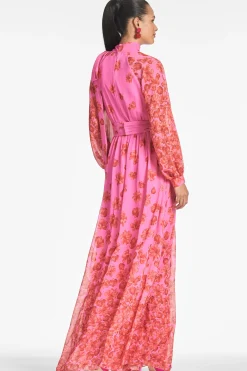 Sachin & Babi Plus Sizes|Long Sleeve<Vera Gown - Rose/vermillion