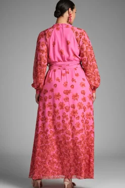Sachin & Babi Plus Sizes|Long Sleeve<Vera Gown - Rose/vermillion