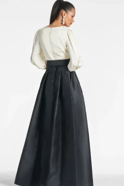 Sachin & Babi Plus Sizes|Long Sleeve<Zoe Gown - Ivory/ Black
