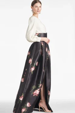 Sachin & Babi Plus Sizes|Long Sleeve<Zoe Gown - Ivory/Noir Blossom Ivory/noirblossom