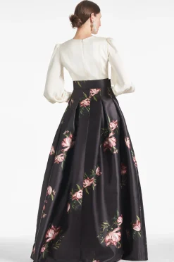 Sachin & Babi Plus Sizes|Long Sleeve<Zoe Gown - Ivory/Noir Blossom Ivory/noirblossom