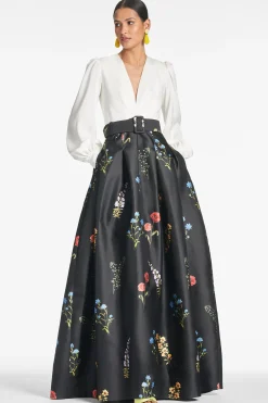 Sachin & Babi Plus Sizes|Long Sleeve<Zoe Gown - Off White/Noir Bouquet Offwhite/noirbouquet