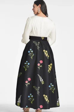Sachin & Babi Plus Sizes|Long Sleeve<Zoe Gown - Off White/Noir Bouquet Offwhite/noirbouquet
