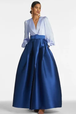 Sachin & Babi Plus Sizes|Long Sleeve<Zoe Gown - Periwinkle/Eclipse Periwinkle&eclipse