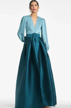 Sachin & Babi Plus Sizes|Long Sleeve<Zoe Gown - Seaglass/Deep Teal Seaglass/deepteal