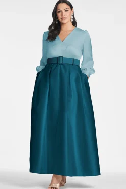 Sachin & Babi Plus Sizes|Long Sleeve<Zoe Gown - Seaglass/Deep Teal Seaglass/deepteal