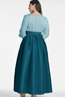 Sachin & Babi Plus Sizes|Long Sleeve<Zoe Gown - Seaglass/Deep Teal Seaglass/deepteal