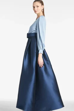 Sachin & Babi Plus Sizes|Long Sleeve<Zoe Gown - Slate/Navy Slate&navy